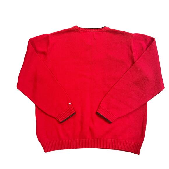 Tommy Hilfiger Vintage Red Plaid Crewneck Sweater Mens L - Picture 6 of 9